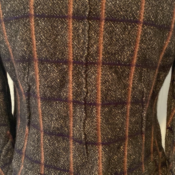 Whimsigoth Paris Plaid Tweed Wool Cashmere Peplum Blazer Jacket Size Small - Picture 8 of 16